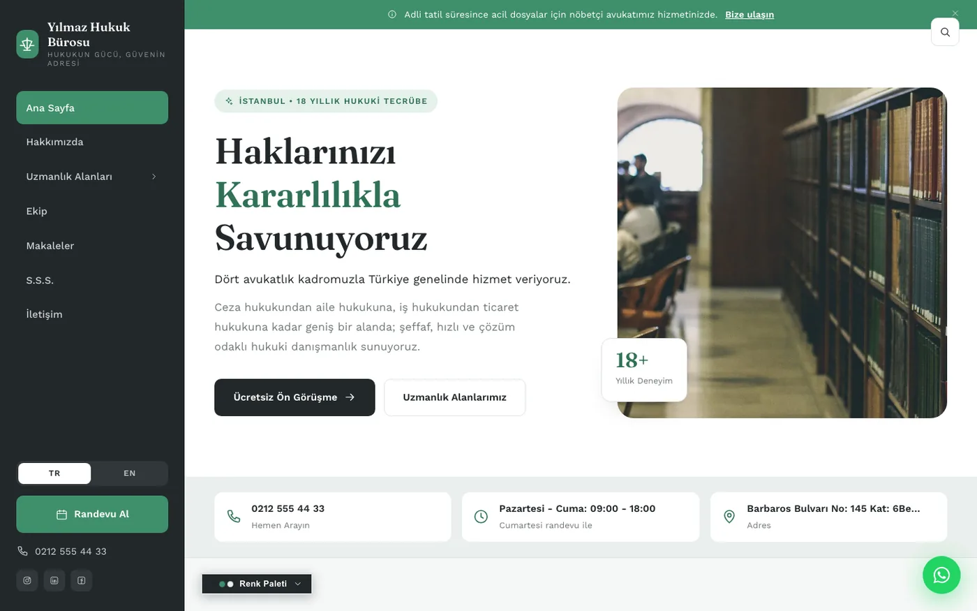 Avukat 19 — Antrasit / Yeşil