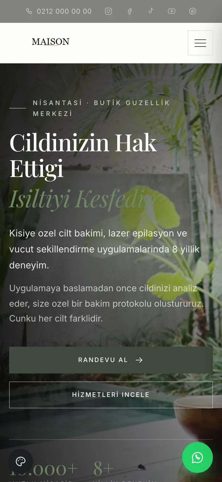 Güzellik Merkezi 1 · Nude Siyah sitesinin mobil görünümü