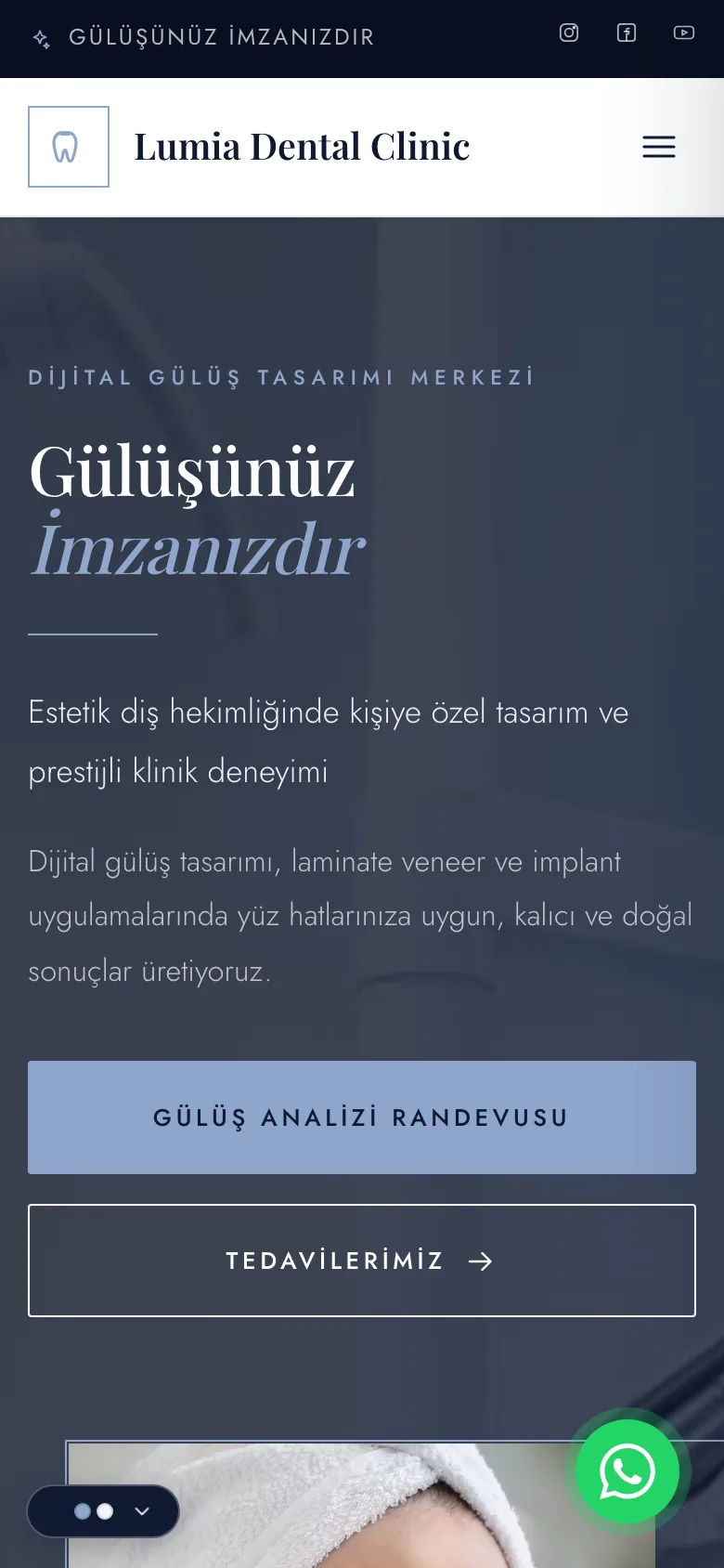 Diş Kliniği 2 · Estetik & Prestij sitesinin mobil görünümü