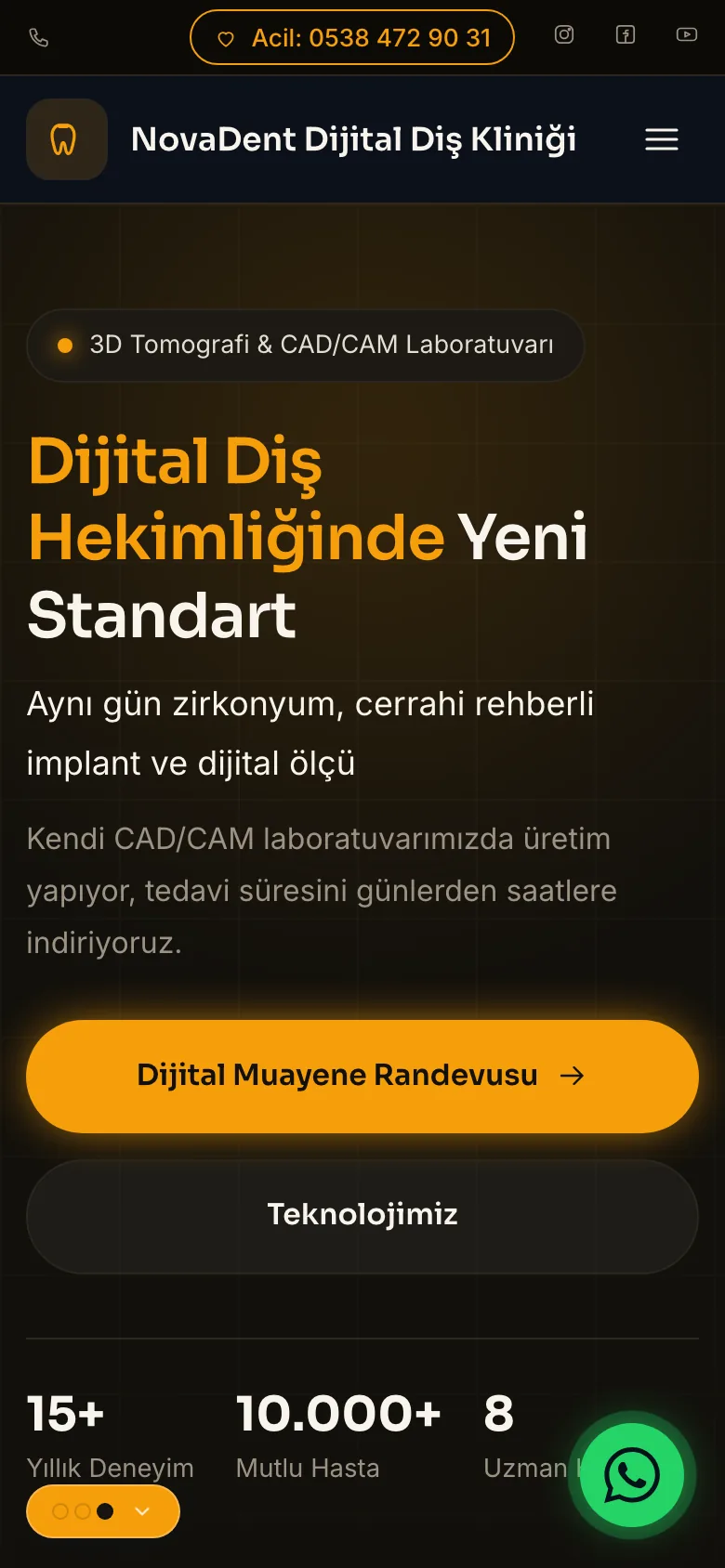Diş Kliniği 4 · Dijital Klinik sitesinin mobil görünümü