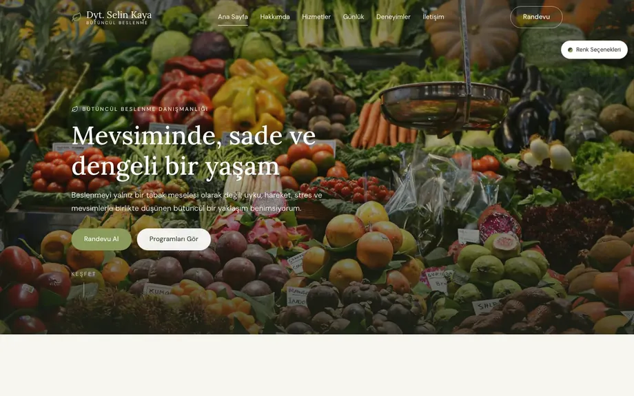 Dietisyen Site 4 — Adaçayı & Zeytin (varsayılan)