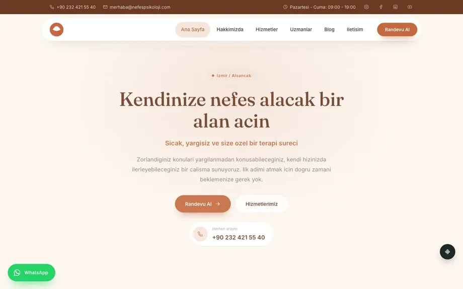 Psikolog 03 — Terracotta / Cream (Sicak Toprak)