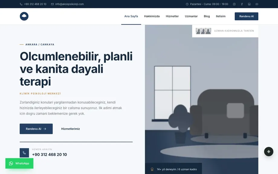 Psikolog 04 — Navy / White (Kurumsal Klasik)